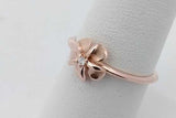 Na Hoku 14k Rose Gold Plumeria Flower Ring With A Diamond 1.7 Grams Size 6.75 Eb0926lxrsa