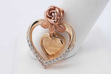 14k Yellow Gold Heart Pendant With Diamonds 4.3 Grams Eb0426oxzsa