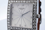 Hermes Heure H 27mm Quartz Stainless Steel Watch With Diamond Bezel Eb1225pxxzde