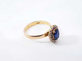 Sapphire & Diamond Halo Ring In 14k Yellow Gold 3.5 Grams Size 7 Fw0625orxdu