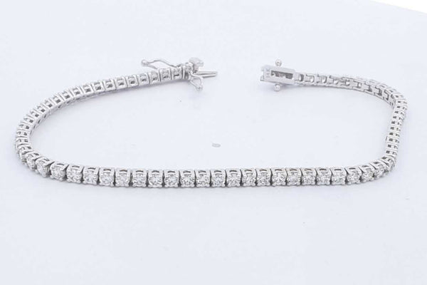 Lab Grown Aprox. 3.2ctw Diamond Tennis Bracelet 14k White Gold 7g Eb0523llsrsa