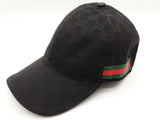 Gucci Black Gg Canvas Green Red Web Baseball Hat Size Xl Do1025lxzde