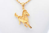 24k Yellow Gold Horse Pendant With Chain 11.3 Grams 17 Inch Eb0924ecrsa