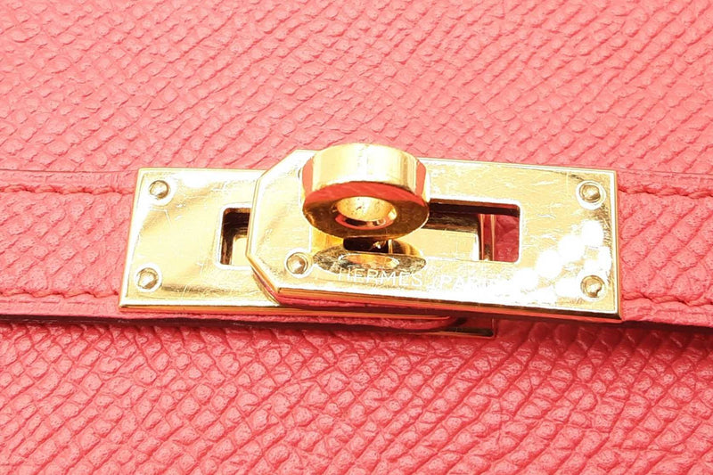 Hermes 20 Rouge Pivoine Epsom Kelly Wallet Gold Hardware Lh0924oxzxde