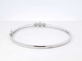 0.42 Cttw Diamond Floral Cluster Bangle Bracelet In 10k White Gold 8.2 Grams 7 Inch Fw0626pxzdu
