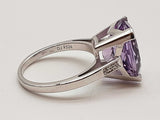 Synthentic Amethyst 18k White Gold 6.1g Ring Size 7.5 Do0725wxzde