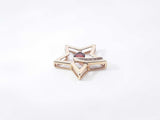 Garnet & Diamond Star Slide Pendant In 10k Yellow Gold (.417) 1.5 Grams Fw1025pzdu