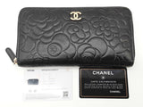 Chanel Black Camilla Cc Embossed Leather Zippy Accordion Wallet Do0726lcrde