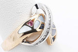 Diamond & Mother Of Pearl Inlay 14k Yellow & White Gold Ring 5.6 Grams Size 7.5 Eb0126oxzsa