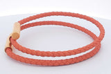 Hermès Orange Braided Leather Bracelet 11.2 Grams 7 Inch Eb1025lexdu