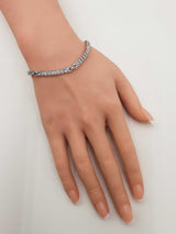 1.60 Cttw Diamond & 18k White Gold Geometric Link Tennis Bracelet 12.3 Grams 7 Inch Fw0726czxdu