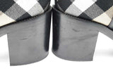 Burberry Check & Black Leather Heel Ankle Boots Size 40 Eb0626lxzsa