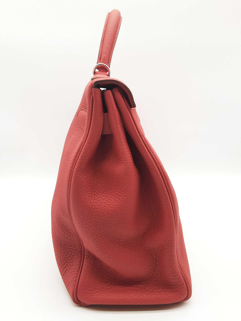 Hermes Kelly 40cm Vermillion Red Togo Palladium Shoulder Bag Do0523erxzde