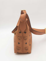 Mcm Aren Hobo Shoulder Bag In Cognac Visetos Eb0626oxzsa