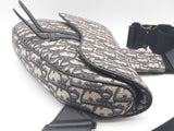 Christian Dior Saddle Tan Navy Oblique Logo Canvas Crossbody Bag Do0425loxzde
