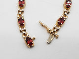 Red Garnet 14k Yellow Gold 9.73g Tennis Bracelet 7.25 In Do0325rxzde