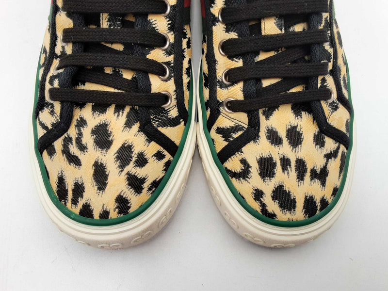 Gucci Tennis 1977 Leopard Print Sneakers Size 7.5 Fw1024lrxsa