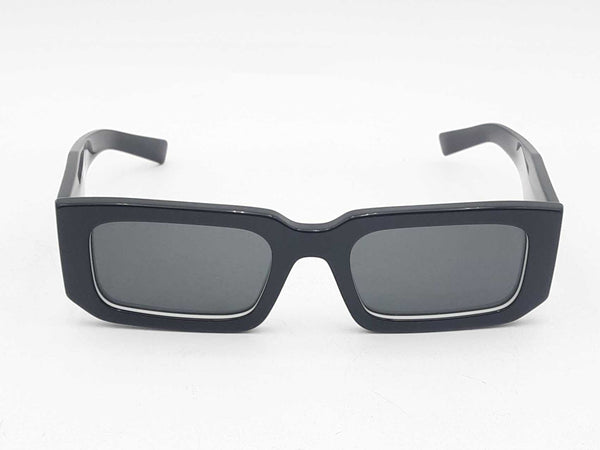 Prada Pr 06ys Symbole Rectangular Sunglasses In Black Sd0925izsa