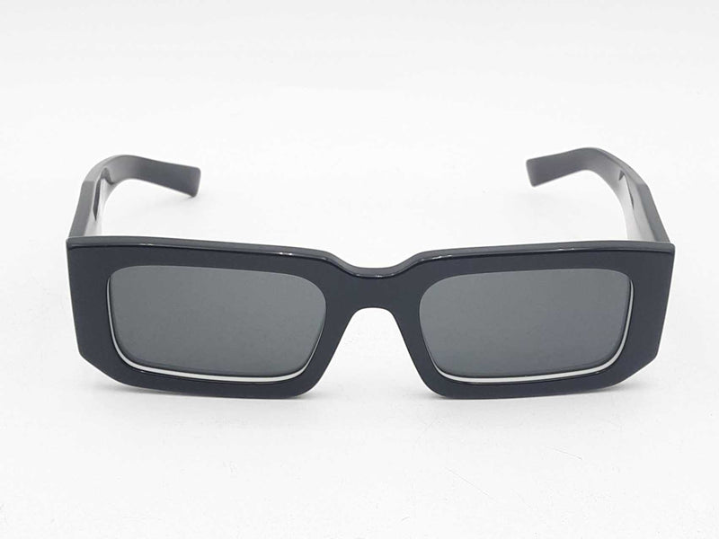Prada Pr 06ys Symbole Rectangular Sunglasses In Black Sd0925izsa