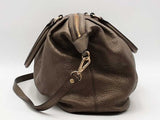 Mcm Large Leather Pebbled Satchel Silver Aa0926lrzsa