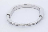 Tiffany & Co. Lock Diamond 18k White Gold Bangle Bracelet 41.4g Eb0426lcxxzde