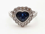 1.85 Carats Blue Sapphire 0.950 Platinum 6.2g Ring Size 7 Do0626exzde
