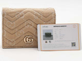 Gucci Gg Marmont Quilted Canvas Jacquard Leather Wallet Beige Aa0426lzxsa
