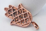 18k Rose Gold Diamond Hamsa Pendant 2.4 Grams Eb0526orxdu