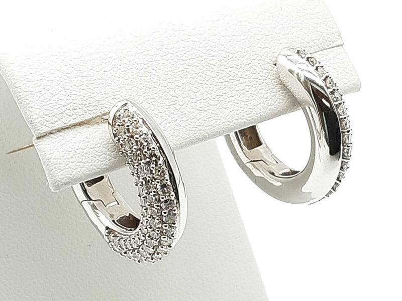 1.00 Ctw Lab Grown Diamonds 0.925 Silver 6.7g Hoop Earrings Do0225srde