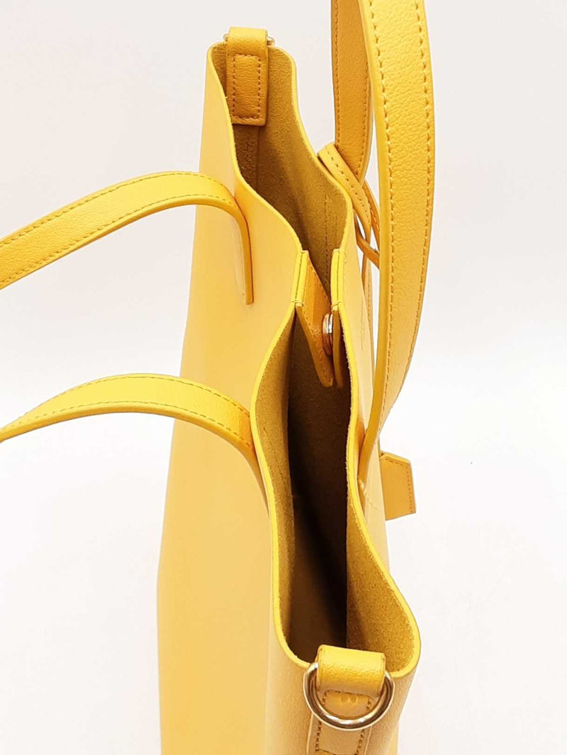Yves Saint Laurent Yellow Leather North South Toy Shopping Tote Bag Eb1025wrxdu
