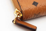 Mcm Cognac Visestos Zip Around Wallet Eb0826lxzsa