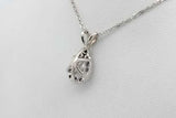 0.74cttw Diamond Pendant Necklace 14k White Gold 2.4 Grams 15.5 Inch Eb0926ocrsa