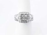 2.19 Cttw Diamond & 14k White Gold Engagement Ring 8.4g Size 7. 5 Fw0426irzdu