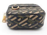 Versace La Greca Signature Khaki Green Black Square Zipper Pouch Do0426rxde