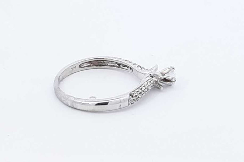 0.20ctw Center Round Diamond Ring 14k White Gold 2.7 Grams Size 7.25 Eb0925oxrdu