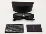 Prada Spr11z Rectanglular Black Frames Dark Gray Lens Sunglasses Do0825lcrde
