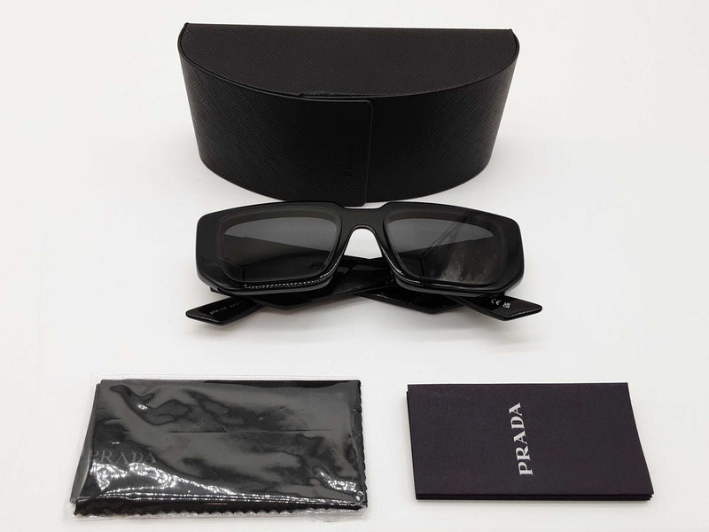 Prada Spr11z Rectanglular Black Frames Dark Gray Lens Sunglasses Do0825lcrde