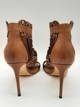 Jimmy Choo Megan Cut Out Brown Leather Heels Size It 40 Do1124lexde