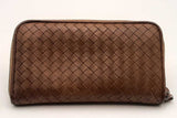 Bottega Veneta Brown Intrecciato Leather Zip Around Wallet Eb1124lxzsa