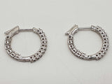 1.00 Cttw Lab Grown Diamonds 0.925 Silver 3.0g Hoop Clasp Earrings Do0525llrde