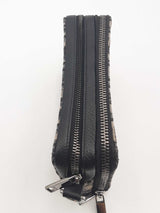 Christian Dior Oblique Jacquard Double Zip Pouch With Strap Eb0326ixzsa