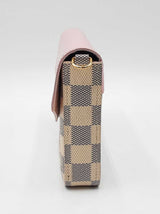 Louis Vuitton Pochette Félicie In Damier Azur Canvas & Rose Leather Fw0626rrzdu