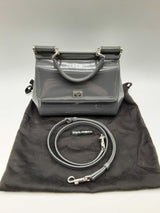 Dolce & Gabbana Sicily Mini Grey Patent Leather Crossbody Bag Do0724rxzde