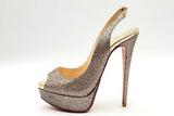 Christian Louboutin Glitter Slingback Peep Toe Pumps Size 35.5 Eb1224rxsa