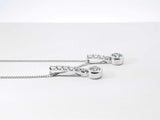 1.24 Cttw Double Vertical Drop Pendant Necklace In 14k White Gold 4.7 Grams 20 Inch Fw0626sirdu