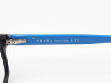 Prada Matte Black & Blue Full Rim Square Acetate Eyeglasses Fw0226lxzdu