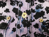 Gianni Versace Floral Purple Washed Cotton Denim Shirt Size Eu 46 Do0526wrxde