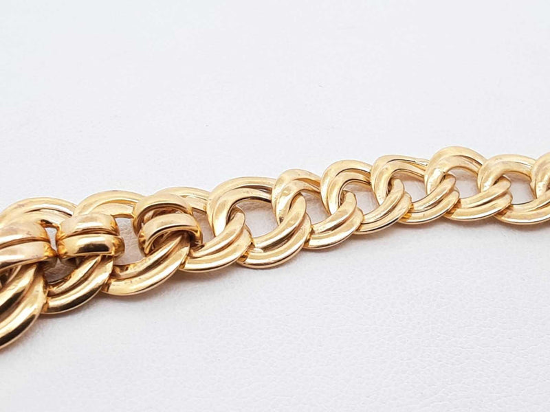 14k Yellow Gold Double Curb Link Necklace 16.4 Grams 17 Inch Fw0625pzxdu