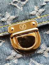 Louis Vuitton Pochette Plat Clutch In Monogram Blue Denim Fw0526crzdu