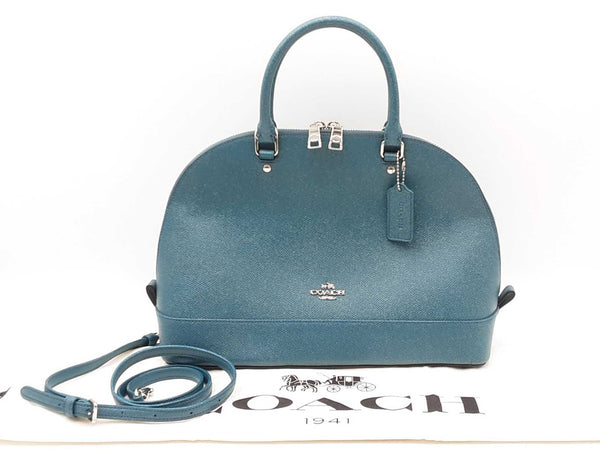 Coach Sierra Satchel In Glitter Teal Crossgrain Leather Fw0925rxdu